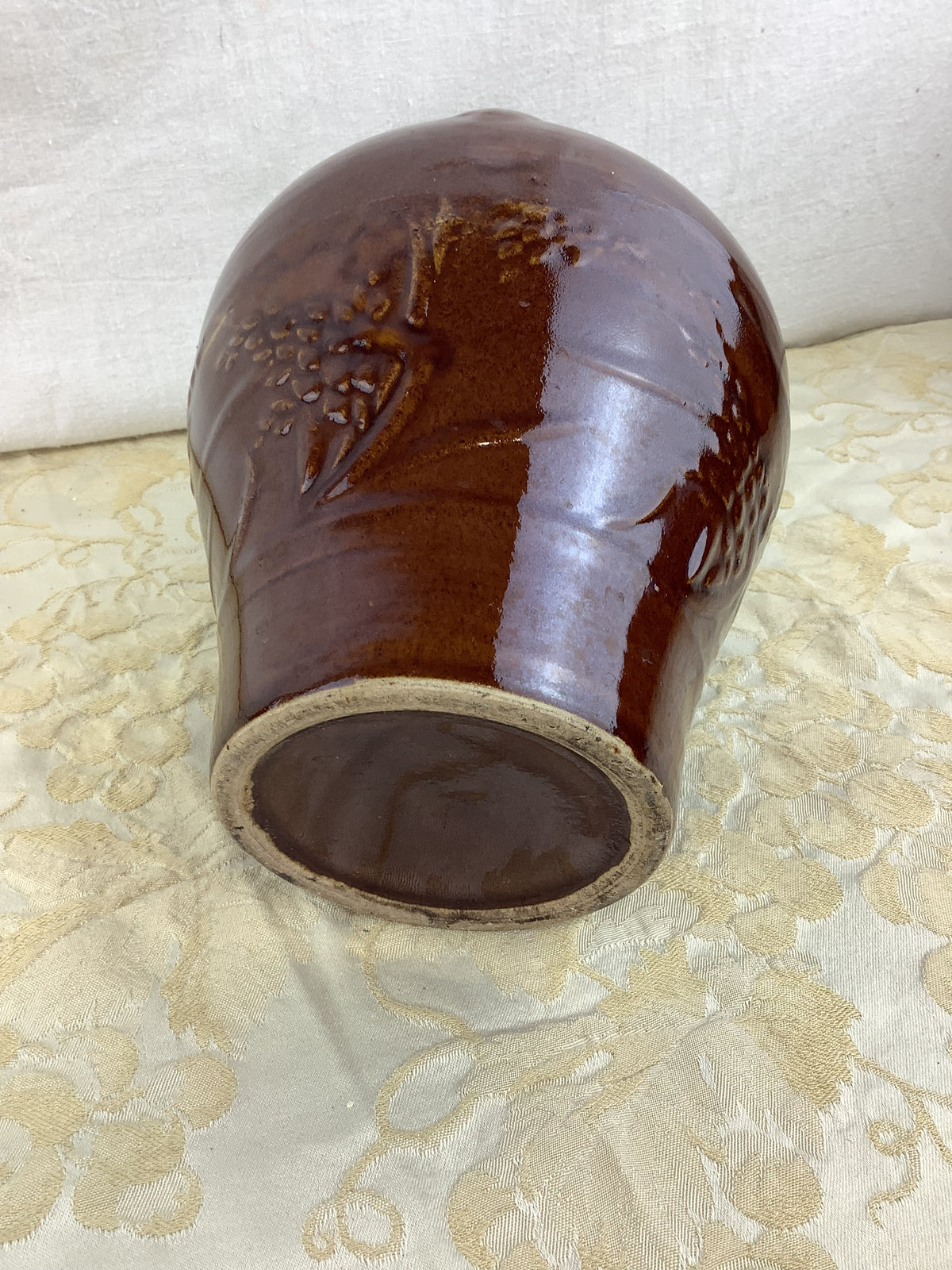Ancienne cruche en grès émaillé brun – Réf. 10M