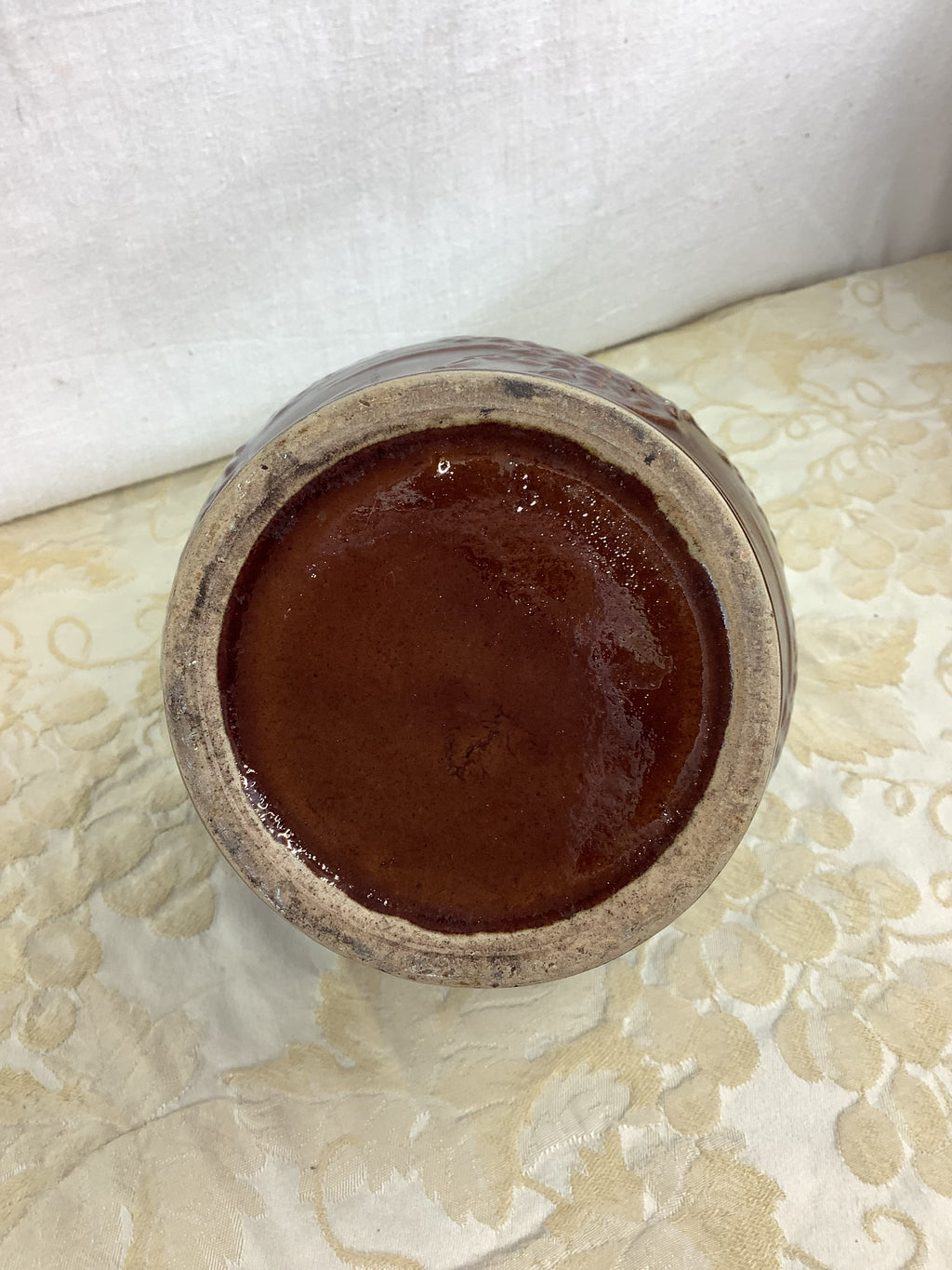 Ancienne cruche en grès émaillé brun – Réf. 10M